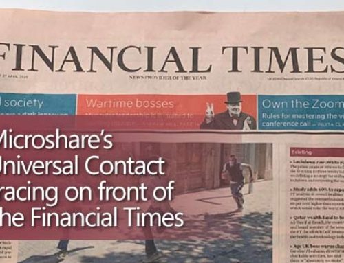Microshare’s Universal Contact Tracing on front of The Financial Times